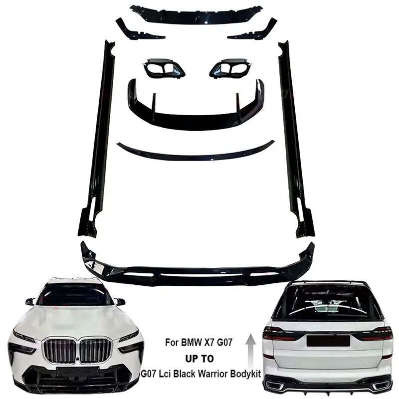 BMW X7 G07 SUV Lci Mスポーツ フロントリップスポイラー サイドステップ リアディフューザー black warrior カスタム パーツ 外装 エアロ拍卖