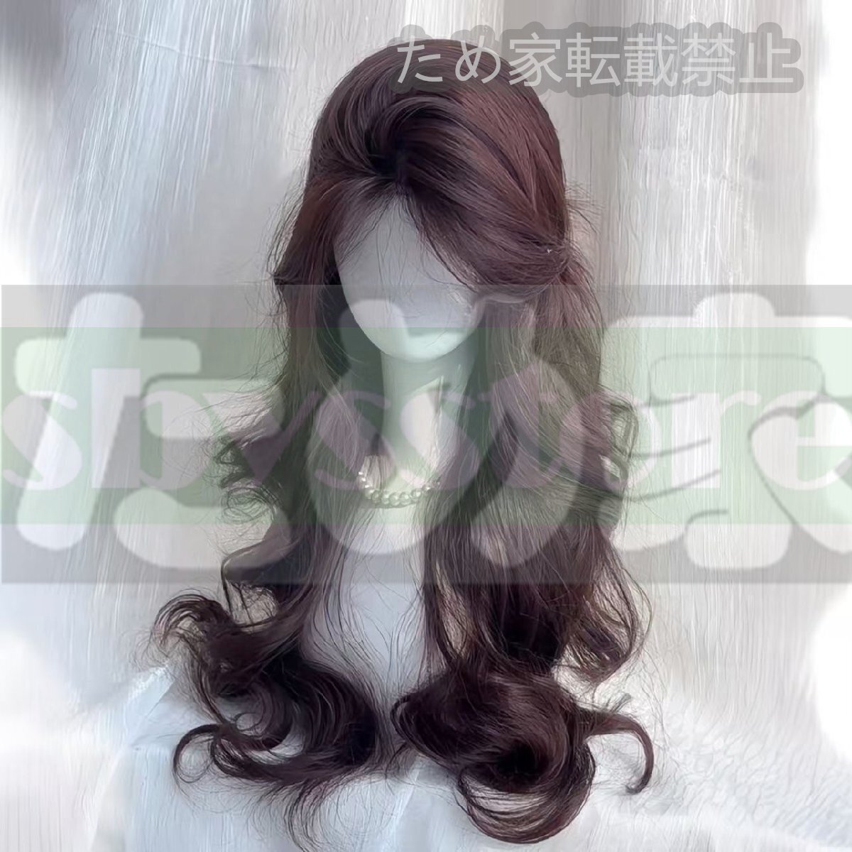 ィッグ 女性 温かみのある韓国風 新作 中分け レイヤーカール 気分感のある秋冬 日常用 ボリューム感のある 擬似髪 全頭セット拍卖