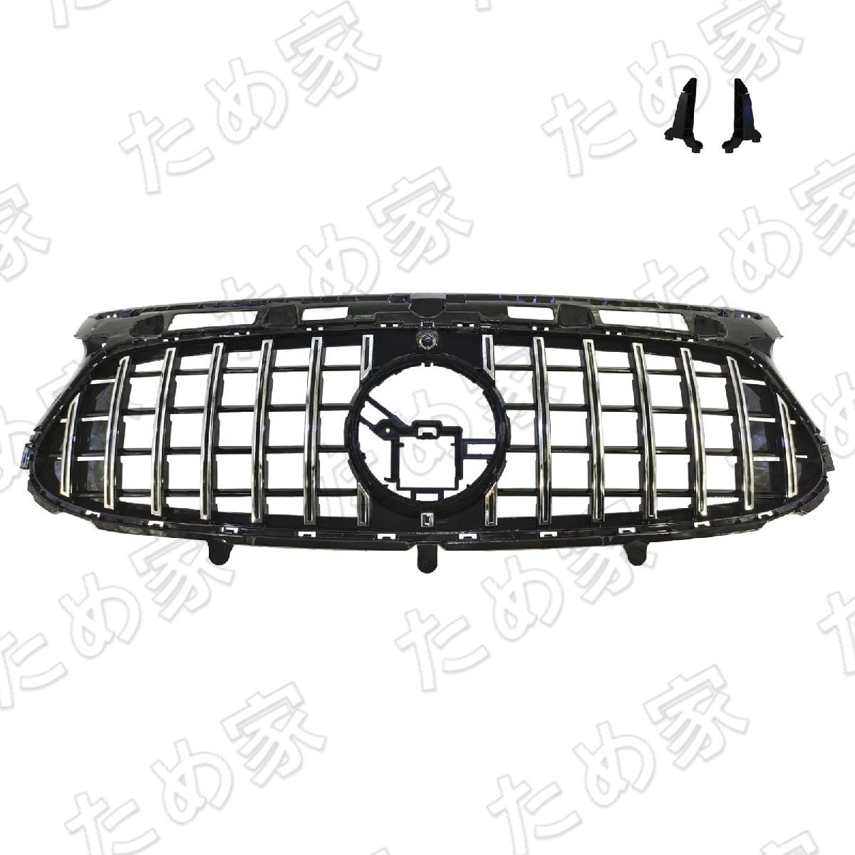 フロントグリルカバー メルセデス・ベンツ GLAクラス H247 GLA180 GLA200 GLA250 20-23年 前期 AMG/GT グリル ABS樹脂製 ブラック シルバー拍卖