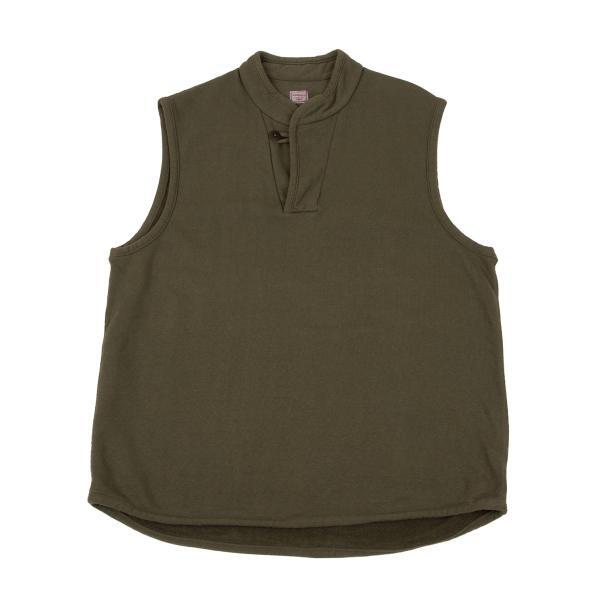 ノースマリンドライヴNORTH MARINE DRIVE 後染めコットンスウェットベスト カーキ4拍卖