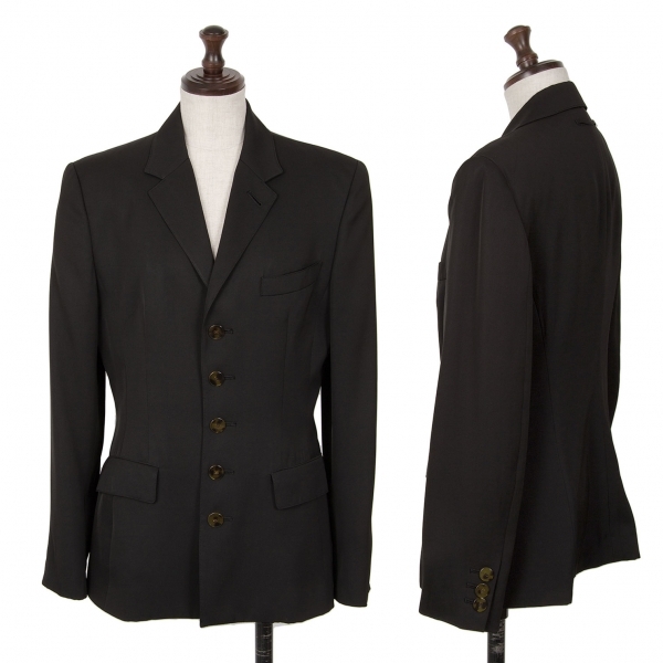 ジャンポールゴルチエ ファムJean Paul GAULTIER FEMME トリアセテートシルク5Bジャケット 黒42拍卖