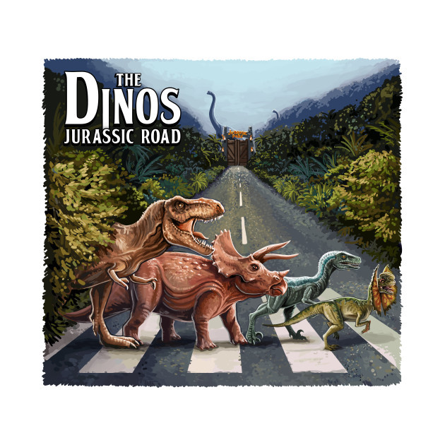 【Tシャツ】 THE DINOS JURASSIC ROAD ジュラシックパーク アビーロード 映画 S/M/L/XL拍卖