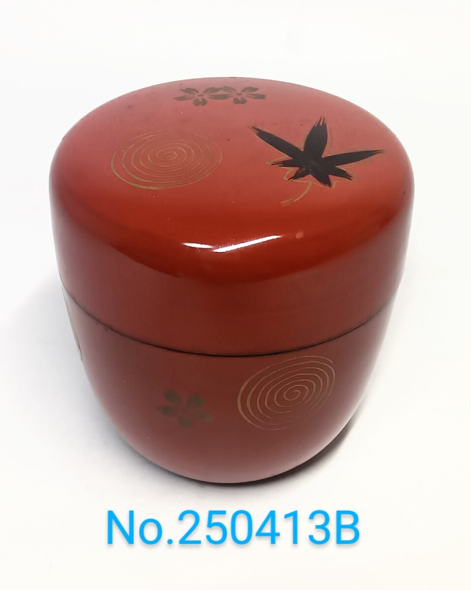初だし品 棗 朱塗り/内黒 桜紅葉/渦巻/金彩茶入 漆器 茶器 茶道具 箱なし No.250413B ★広島発送★(岡山発送品同梱不可)拍卖