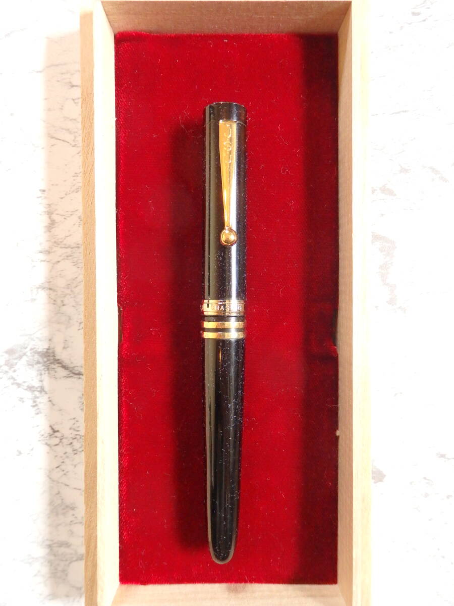 ◆【きれいなお品】【送料日本全国410円】仙台 JSU 大橋堂 漆塗り18Kリング付き ペン先:大型14K585EF程度拍卖