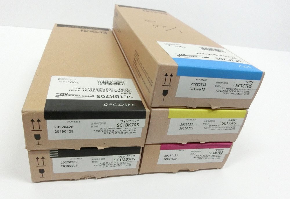 5色セット EPSON 純正 インクカートリッジ (SC1BK70S / SC1MB70S / SC1C70S / SC1M70S / SC1Y70S) 各1本 未使用品拍卖