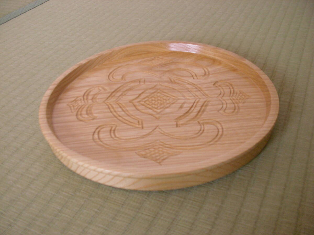 旧家蔵 北海道産栓の木刳り抜き盆,脇引盆 ヴィンテージ美品 刳物 刳師 アイヌ民芸,縁起物 木地,木目 給仕盆,盆点前 茶道,懐石 針桐線木山桐拍卖