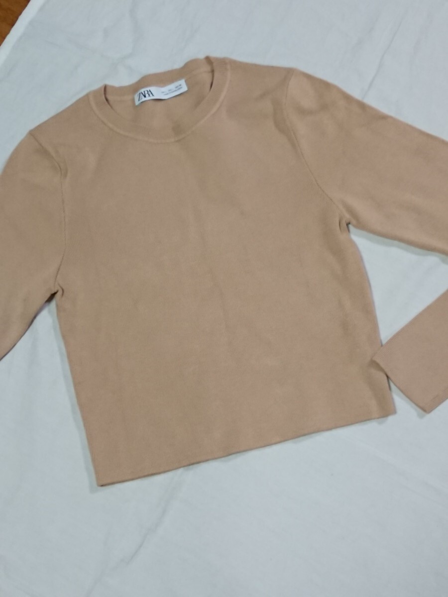 ◎ZARA◆長袖ニット◆ベージュ◆レディースL◆美品拍卖