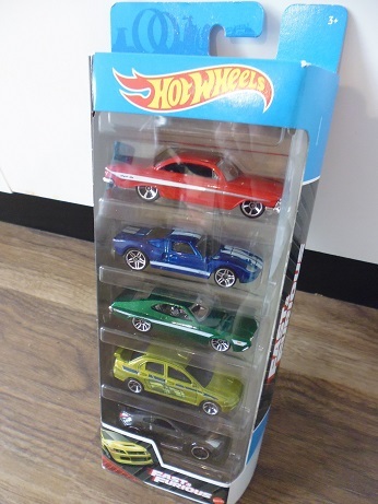 ホットウィール 5パック ワイルドスピード 三菱エクリプス 日産フェアレディ350Z フォードグラントリノ '61インパラ GT-40 拍卖