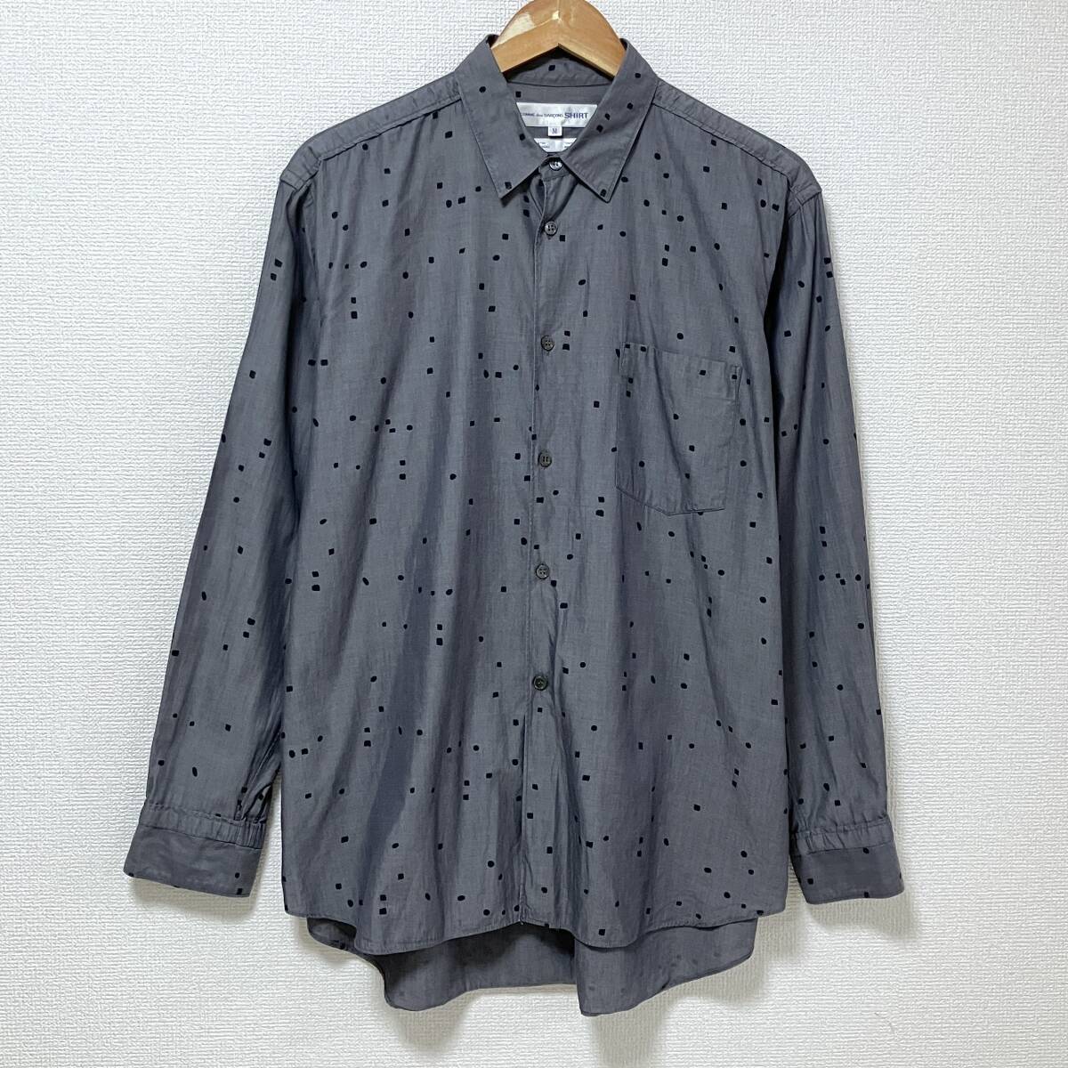 90s COMME des GARCONS SHIRT 長袖 シャツ ランダム ドット グレー Mサイズ コムデギャルソンシャツ VINTAGE archive 5010235拍卖