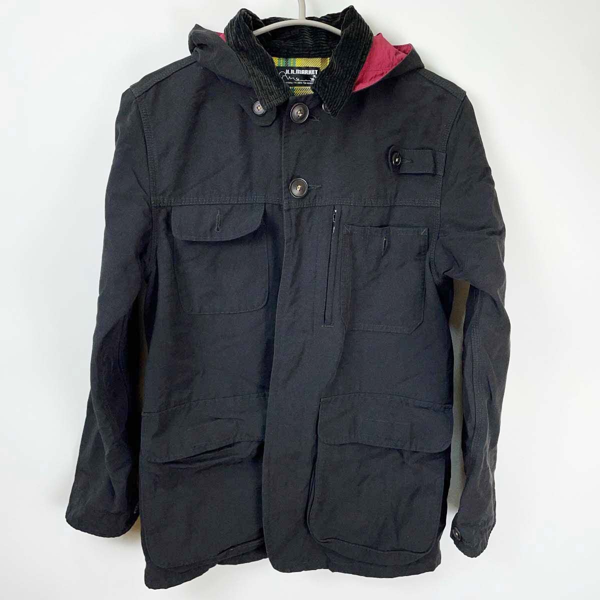 【中古】ハリウッドランチマーケット ハリラン マウンテンパーカー M ブラック メンズ HOLLYWOOD RANCH MARKET HRM アウター拍卖