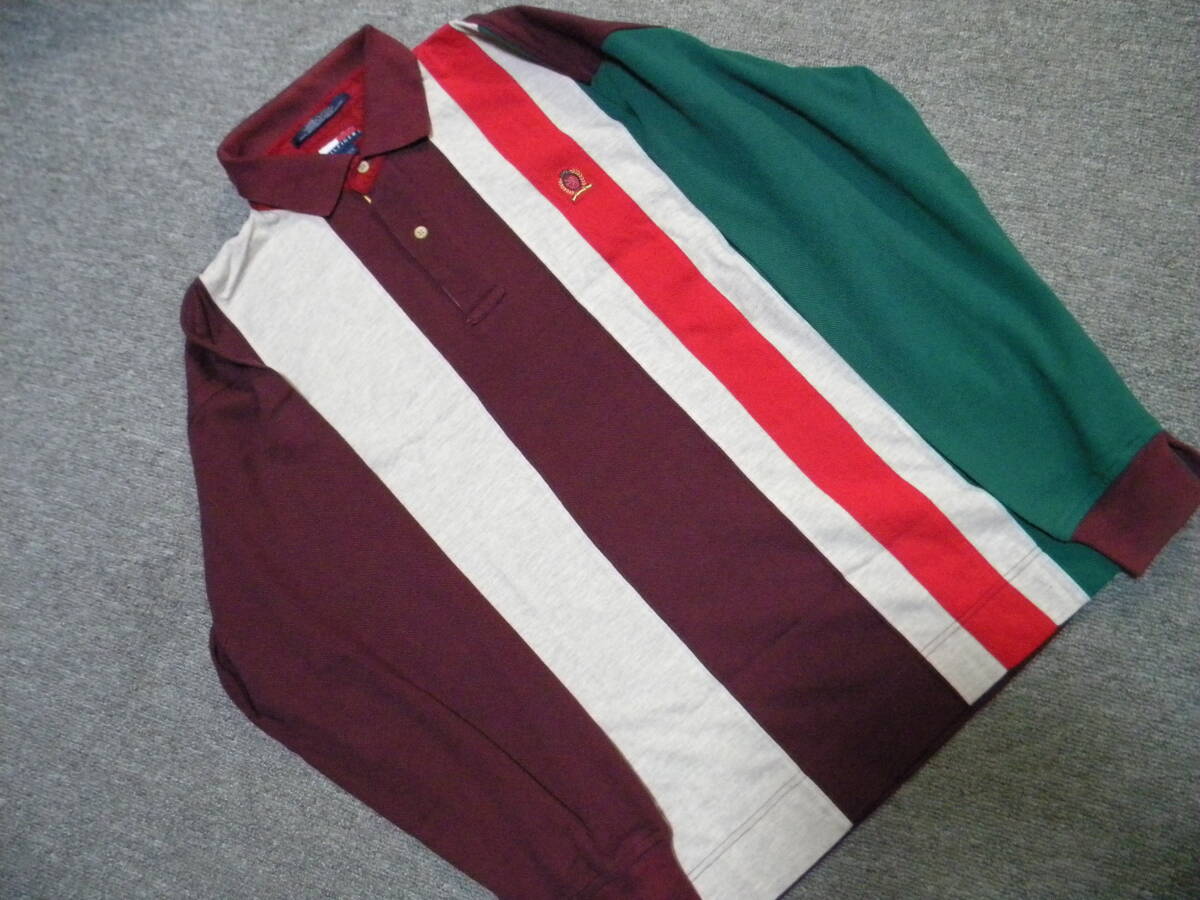 ★TOMMY HILFIGER トミーフィルガー★長袖ポロシャツ★XLサイズ★ラガーシャツ拍卖