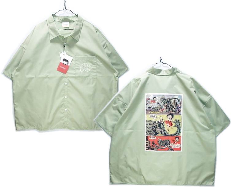 即決■★BETTY BOOP★■ベティーブープ ワイドシャツ・SIZE=L拍卖