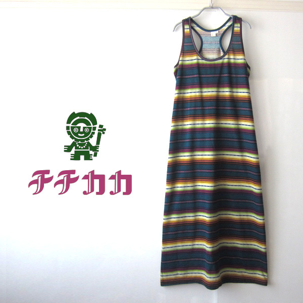 美品 TITICACA/チチカカ★ マルチボーダー ロングワンピース M拍卖