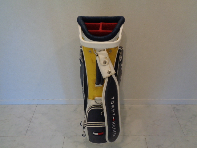 ★TOMMY HILFIGER トミー ヒルフィガー★スタンド式 キャディバッグ★8.5型★ネイビー/イエロー★拍卖