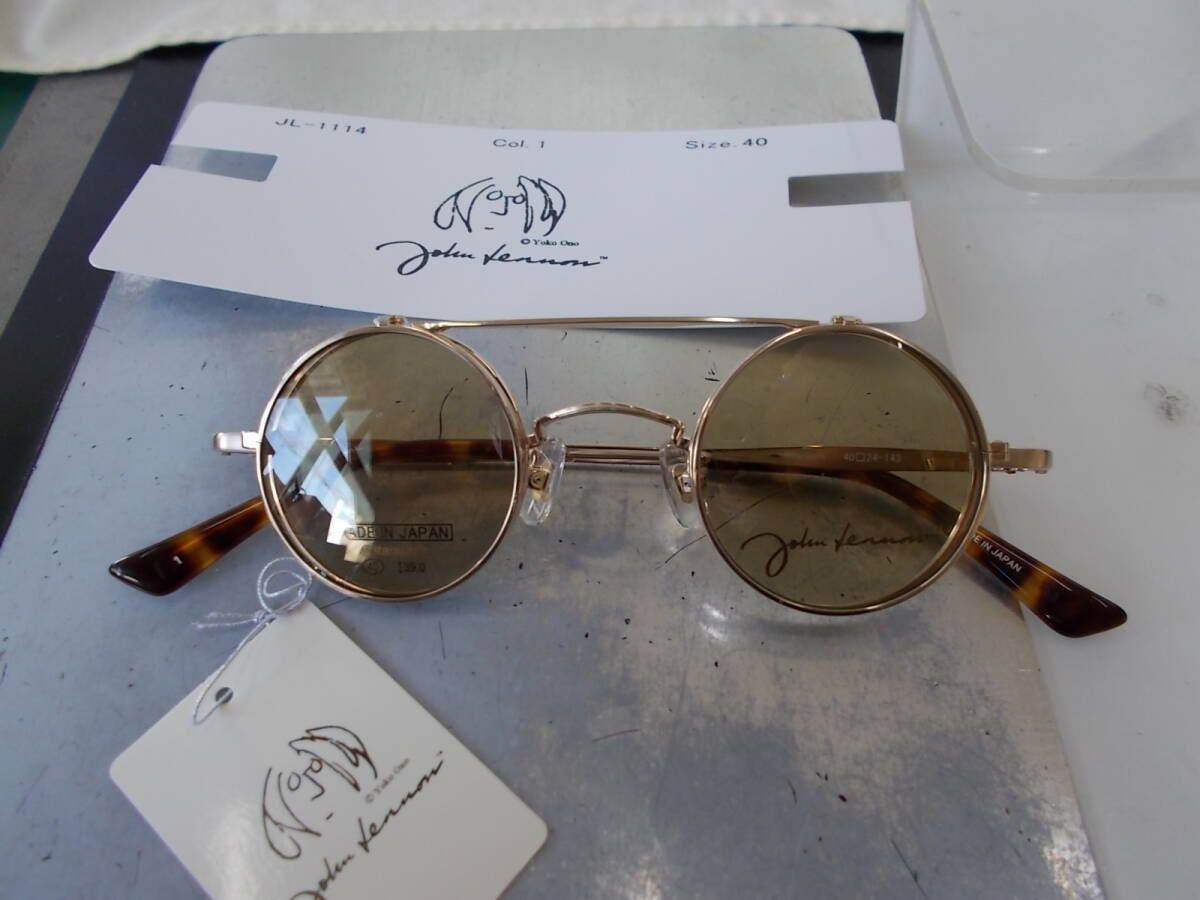 ジョンレノン John Lennon 跳ね上げ式 サングラス 丸眼鏡フレーム JL-1114-1 お洒落 単式/複式拍卖