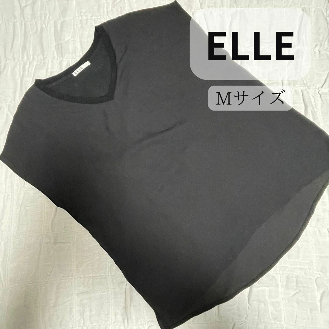 ELLE エル カットソー Tシャツ 黒 ブラック サイズ 38拍卖
