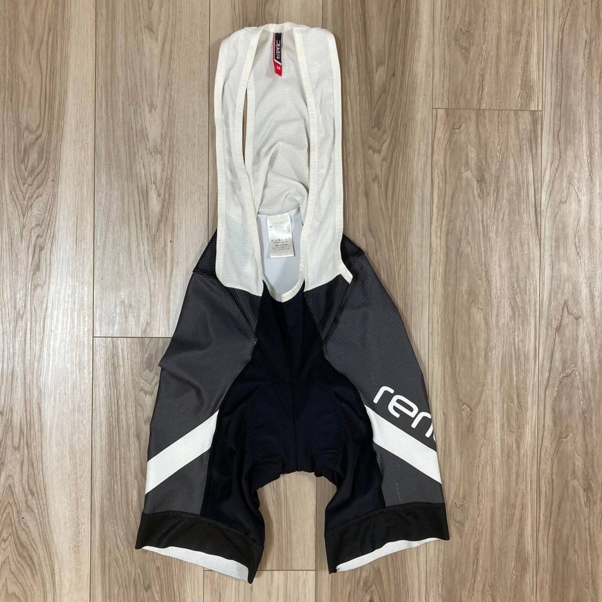 送料230★レリック M メンズ 3Dパッド付き ビブショーツ・ビブパンツ・レーサーパンツ reric ブランドロゴ 速乾素材 良質品 n435 グレー系拍卖