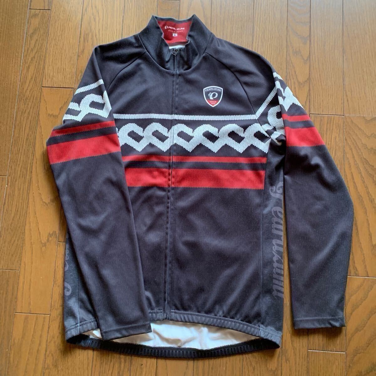 パールイズミ PEARL iZUMi 長袖 サイクルジャケット グレー 赤 M裏起毛拍卖