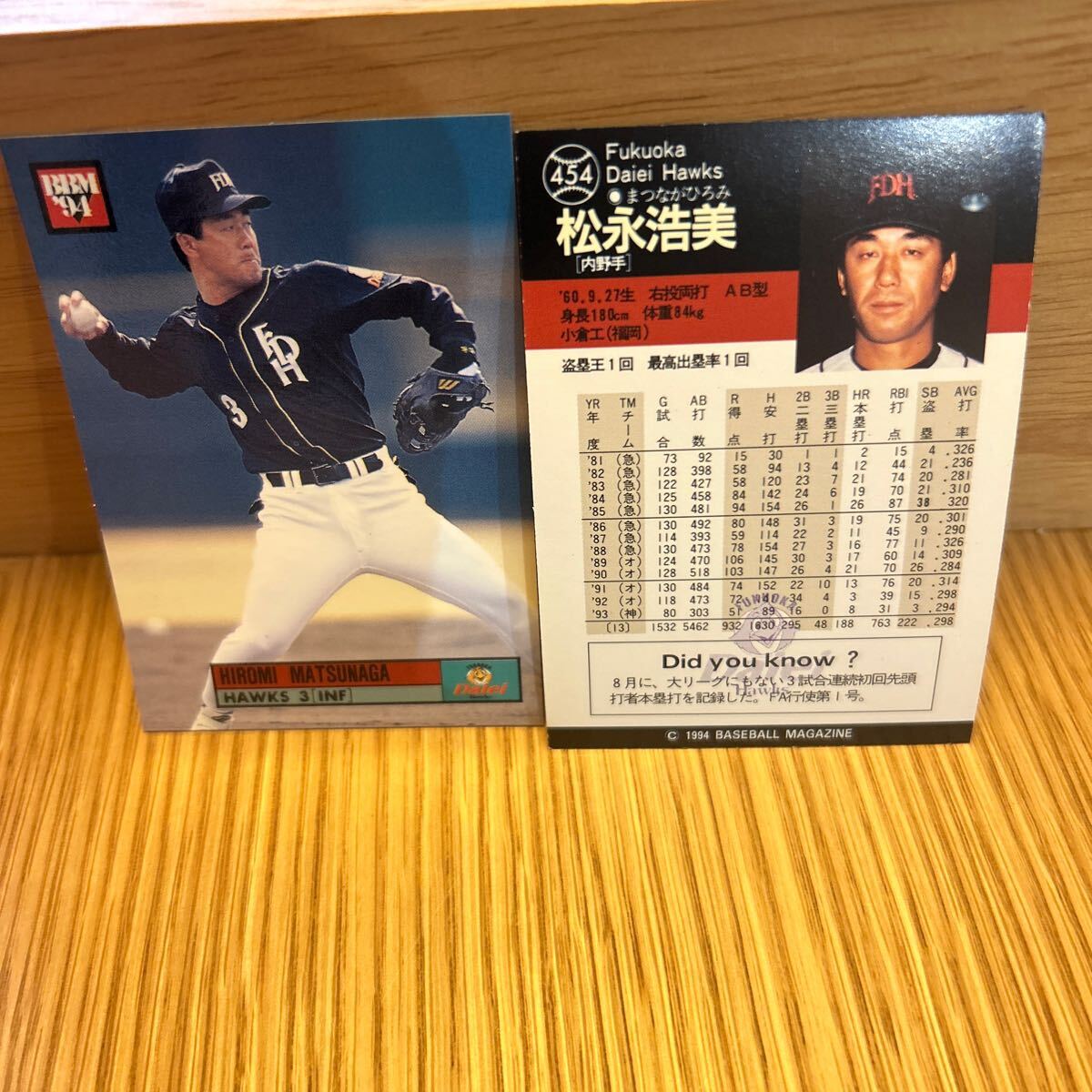 1994BBM 454 松永浩美 ダイエー拍卖