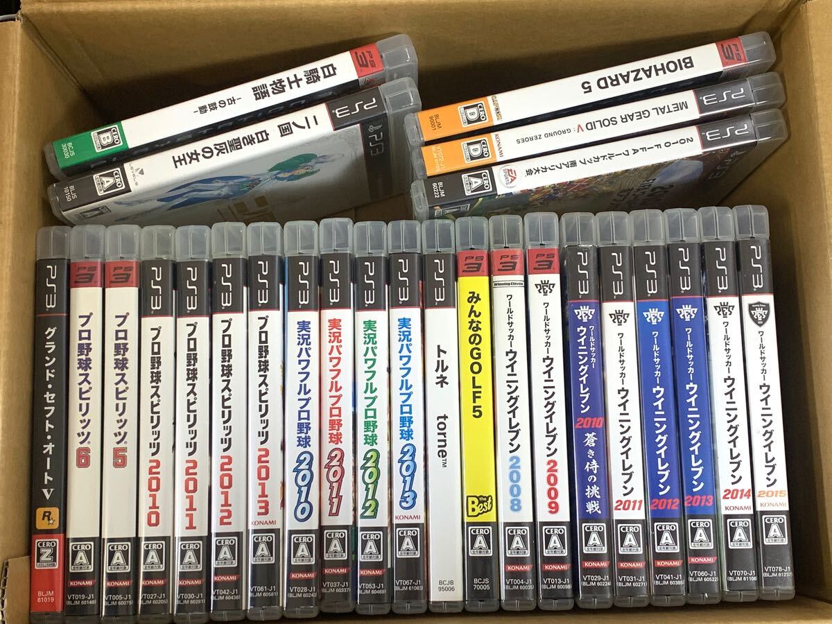 PS3ソフト 26本セット ウイニングイレブン トルネ プロ野球スピリッツ 実況パワフルプロ野球 FIFA/みんなのゴルフ5/メタルギアソリッドV 他拍卖