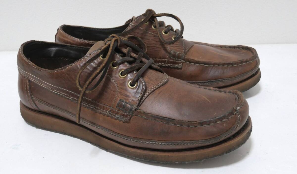 REGAL 65AR ホーウィン社 オイルドレザー モカシンシューズ 茶 23.5 作り大きめ レザーシューズ リーガル拍卖