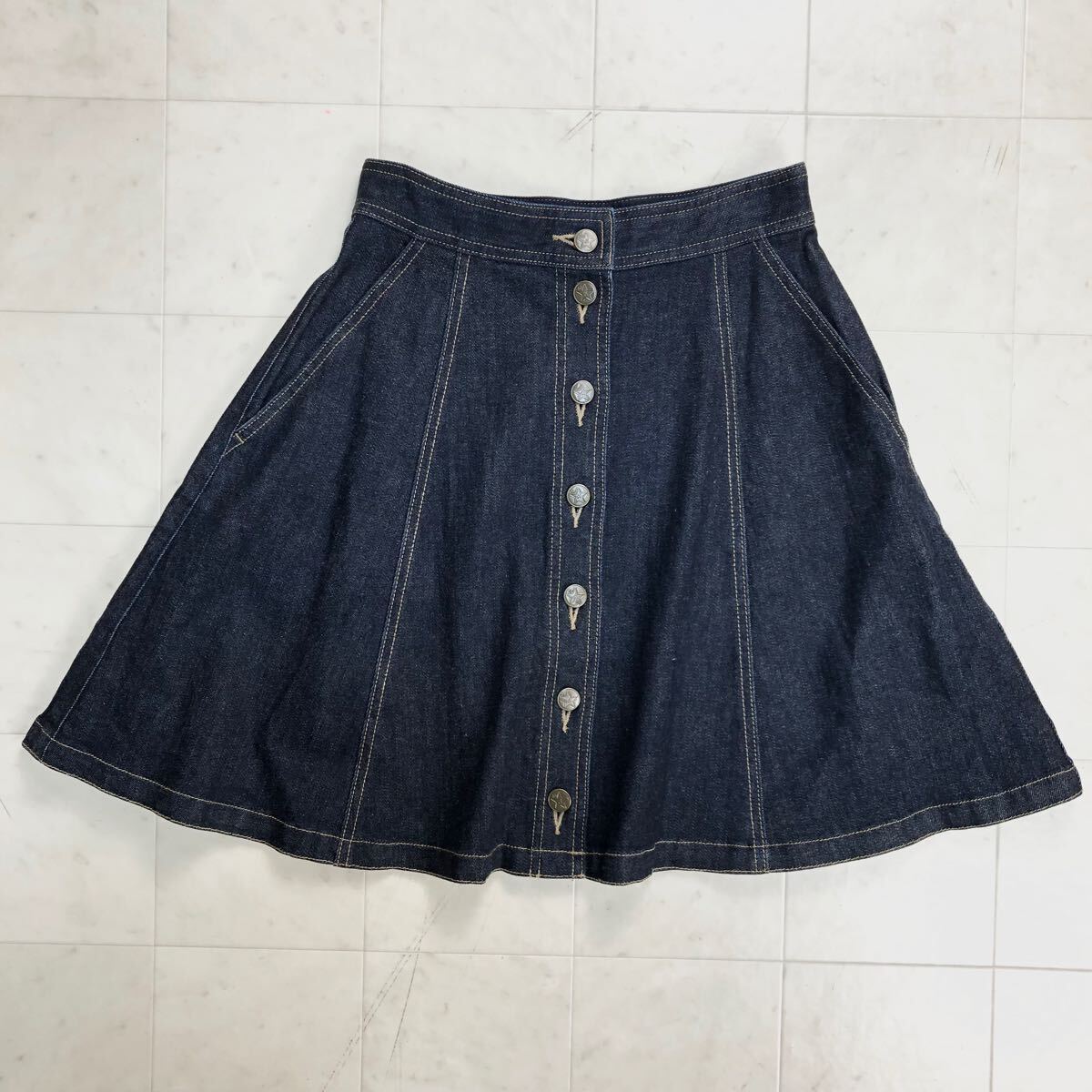 【送料360円】agnes b. アニエスベー デニムスカート レディース サイズ38 古着 LK-474拍卖