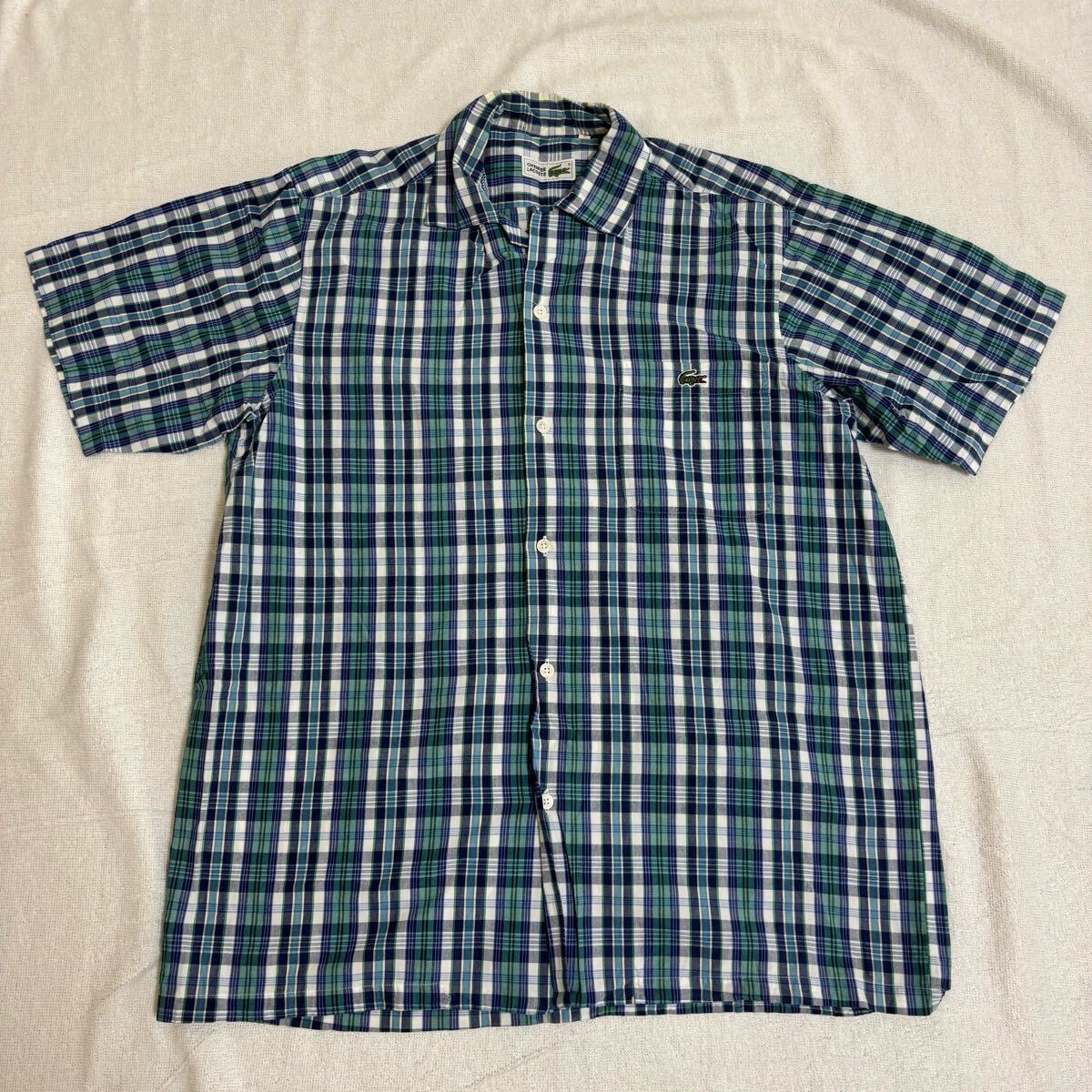 ラコステ LACOSTE 半袖シャツ 半袖 シャツ チェック M拍卖
