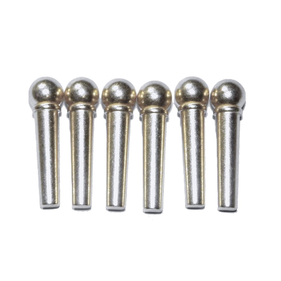 真鍮製 銀色 アコースティックギター アコギ ギター ブリッジピン 6本 ブラス フォークギター拍卖