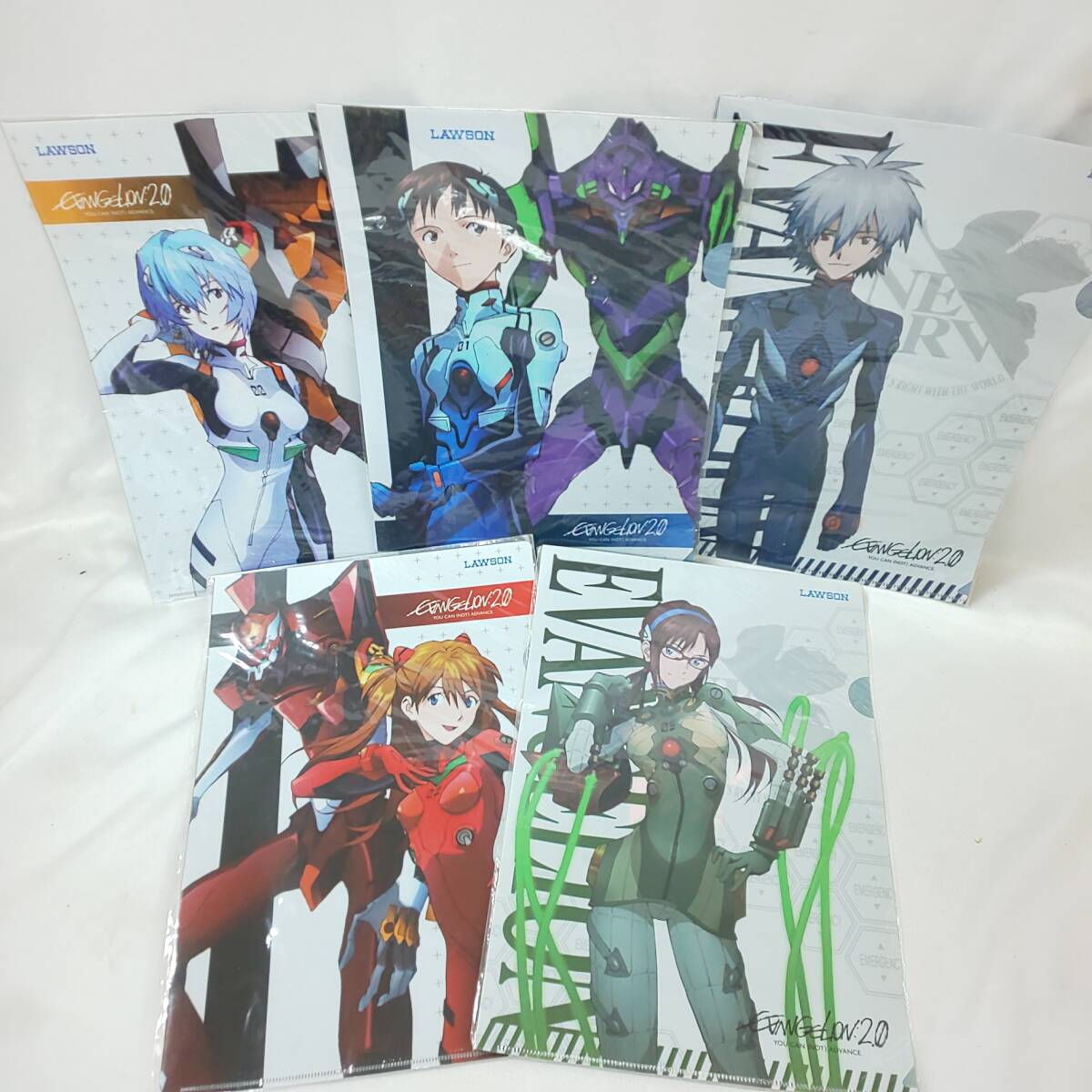 ◎未使用/保管品◎ローソン限定オリジナル エヴァンゲリオン クリアファイル5種 非売品 即発送拍卖