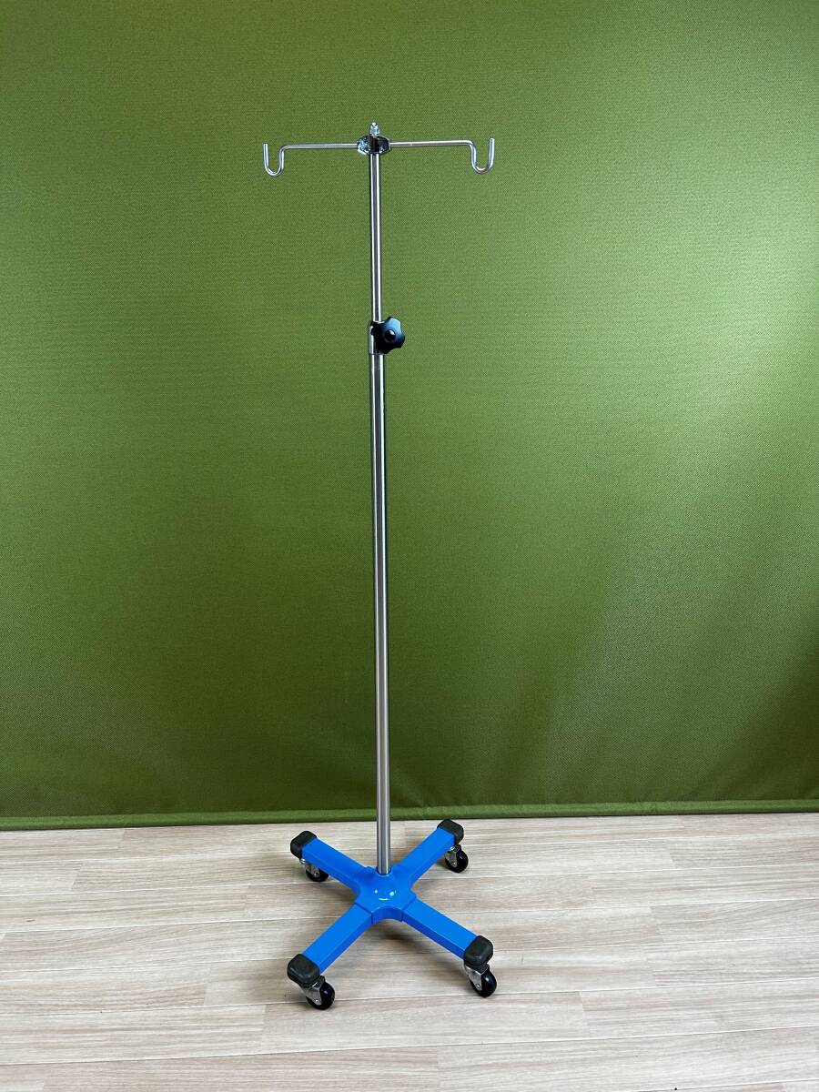 【中古】医療用・純正ステンレス製 実際に病院で使われていた点滴スタンド 点滴棒 キャスター付き 高さ調整可能☆直接引き取り可拍卖