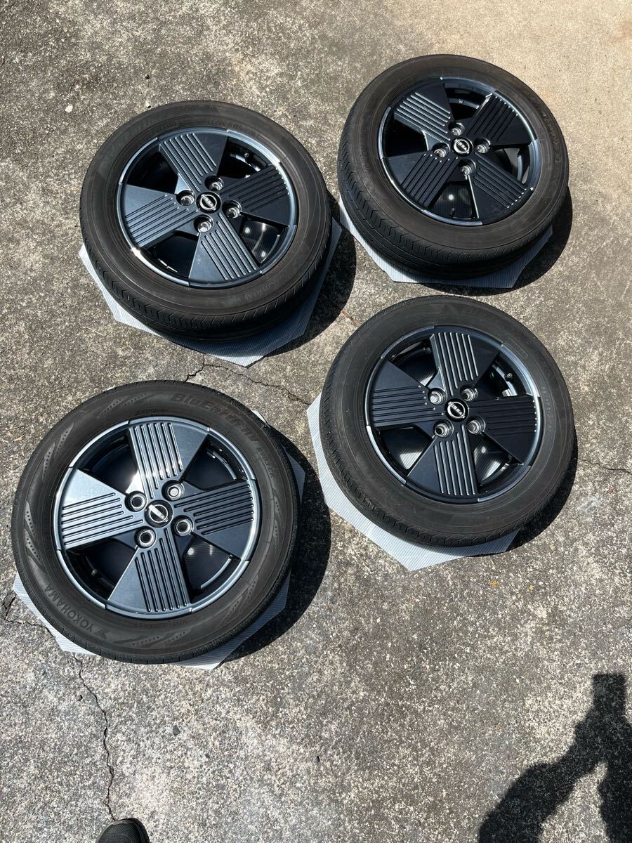 日産サクラ純正 アルミホイール タイヤ155/65-14 4本セット4分くらい ホイール美品 4H拍卖