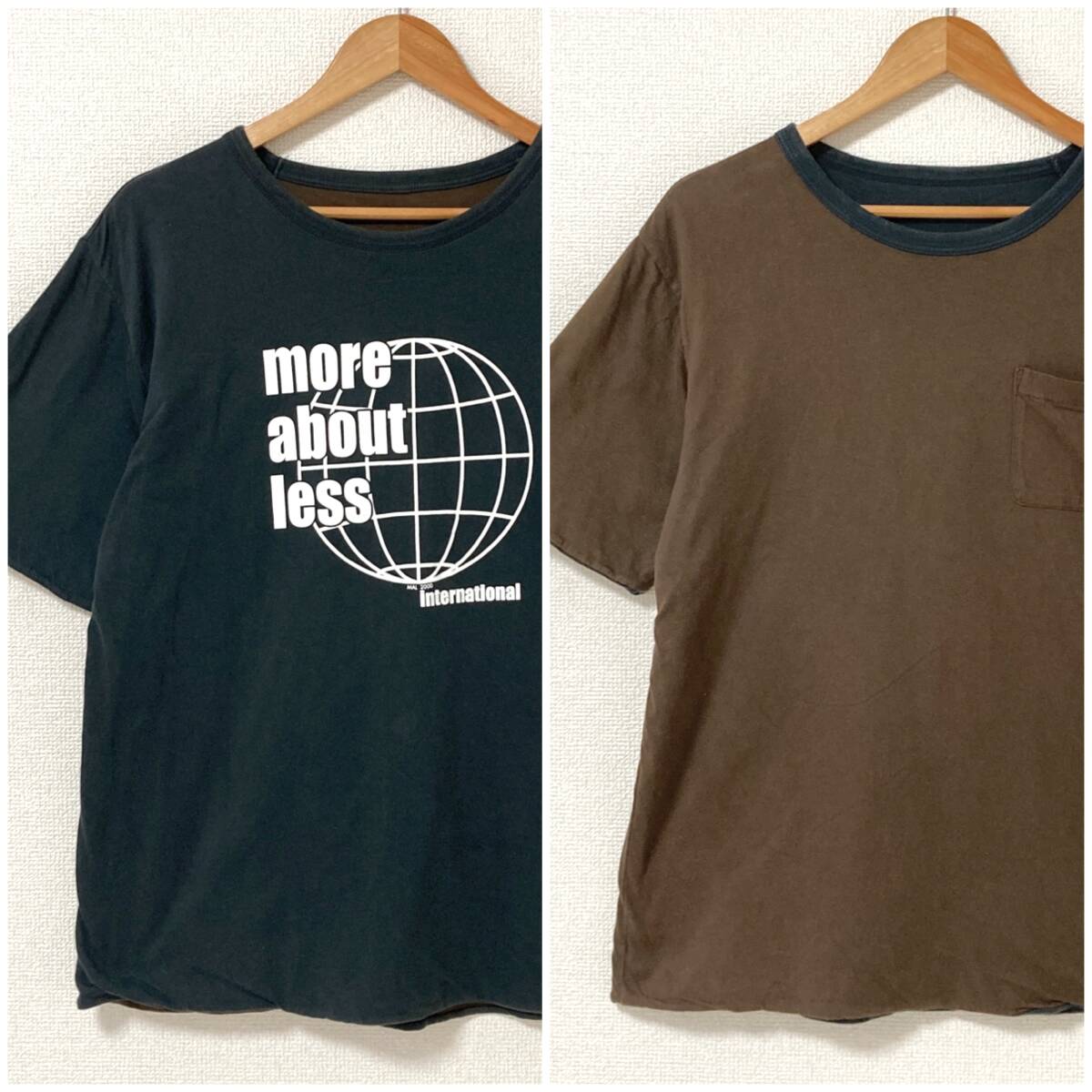 90s MORE ABOUT LESS リバーシブル ポケット Tシャツ Lサイズ モアアバウトレス ダブルフィス Tee GOODENOUGH VINTAGE archive 4060159拍卖