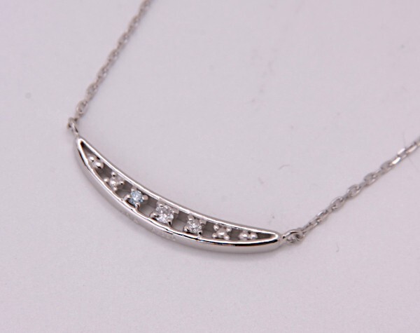 《質屋出品》セイレーンアズーロ★Pt850/900天然ダイアモンドペンダントネックレス★C-6137拍卖