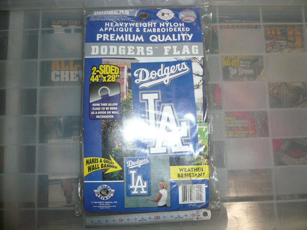 LA DODGERS FLAG ドジャース フラッグ 44"X28" 当時物素人長期保管品拍卖