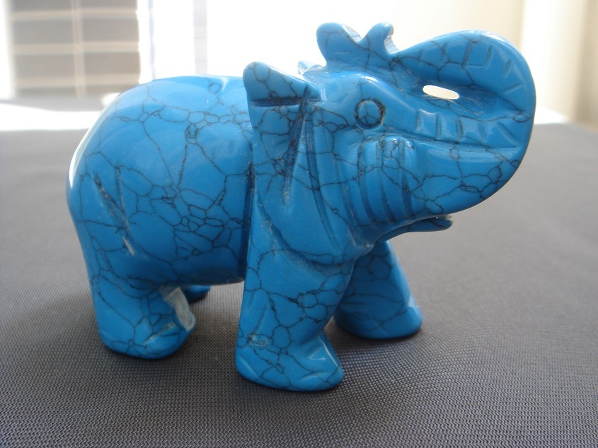 ☆風水,開運UP,4A級トルコ石ターコイズ「象神」置物K3拍卖