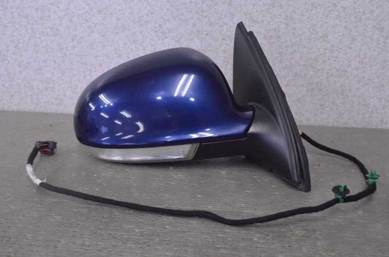ワーゲン ゴルフ6 TSi ヴァリアント 右ハンドル(1K 5K) 純正 動作保証 右 ドアミラー 電格 ウィンカー ウェルカムランプ付 青 s010943拍卖