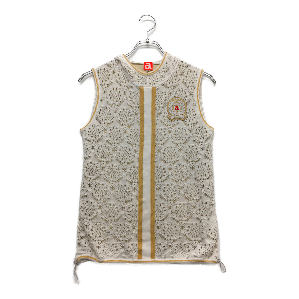 coco 中古【値下げ】 アルチビオ archivio レディース ベスト 38(M) 白×ゴールド レースシャツ レターパックプラス発送可 93851拍卖