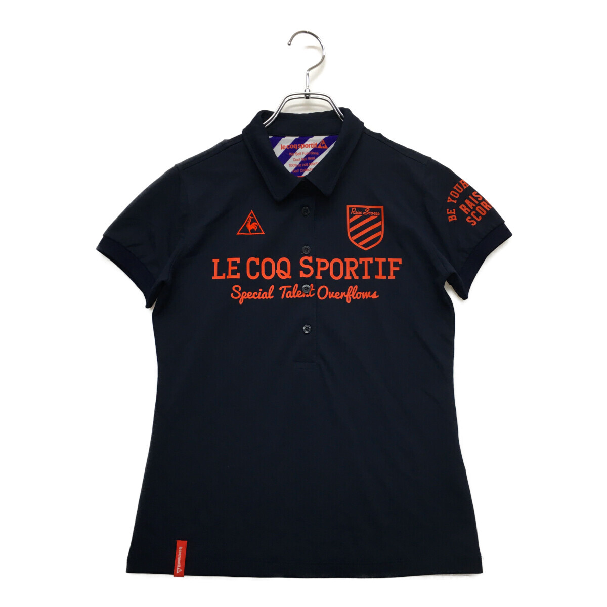 coco 中古【値下げ】 ルコックスポルティフ le coq sportif レディース 半袖ポロシャツ M 紺 ネイビー ネコパケ発送可 95429拍卖