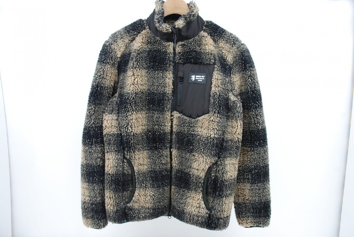 coco 中古【値下げ】 アドミラルゴルフ Admiral Golf メンズ ジャケット M ベージュ×黒 ダブルジップ ボア アウター 防寒 84371拍卖