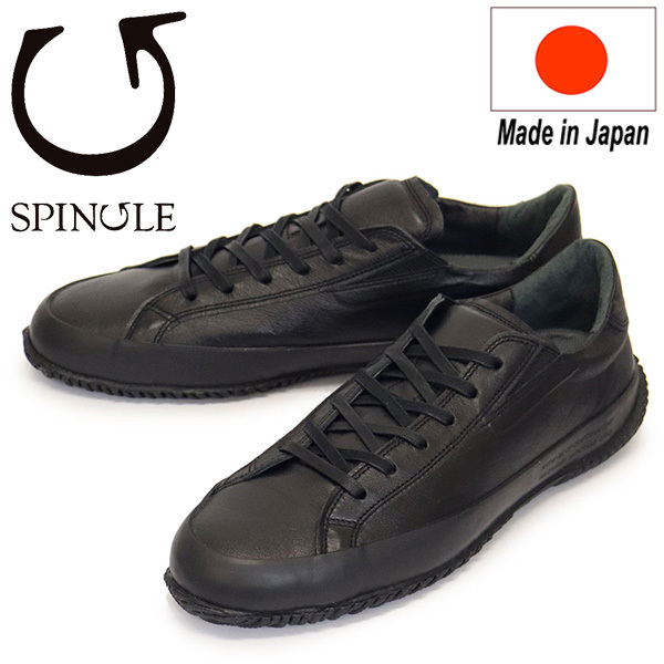 SPINGLE (スピングル) SP-6143 カンガルーレザー×コートタイプ スニーカー 日本製 05Black SP033M-25.5cm拍卖