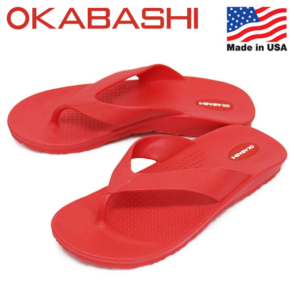 OKABASHI (オカバシ) O-50001 MENS SURF FLIP FLOP メンズ サーフフリップフロップ サンダル OKB001 615RED ML-約25.0cm-26.0cm拍卖