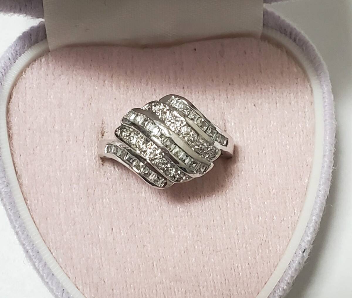 SILVER 925 シルバー925刻印 キュービックジルコニア 指輪 レディース アクセサリー 11号 3,7g 美品拍卖