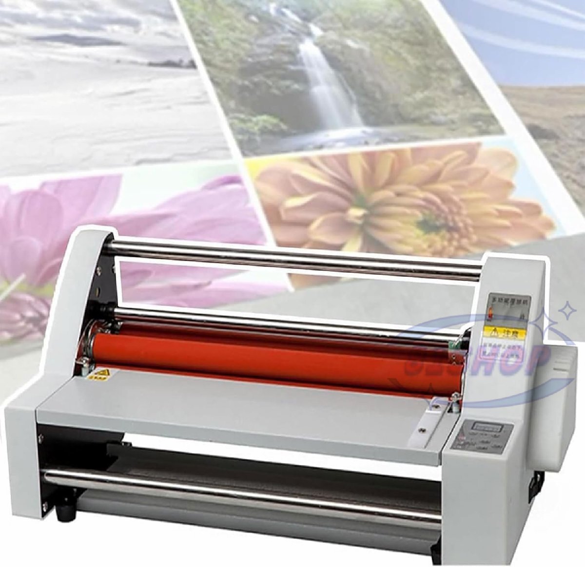 「81SHOP」ホットコールドロールラミネーター 商業用350mmフィルムラミネート機、デジタルディスプレイ片面および両面サーマルラミネート機拍卖