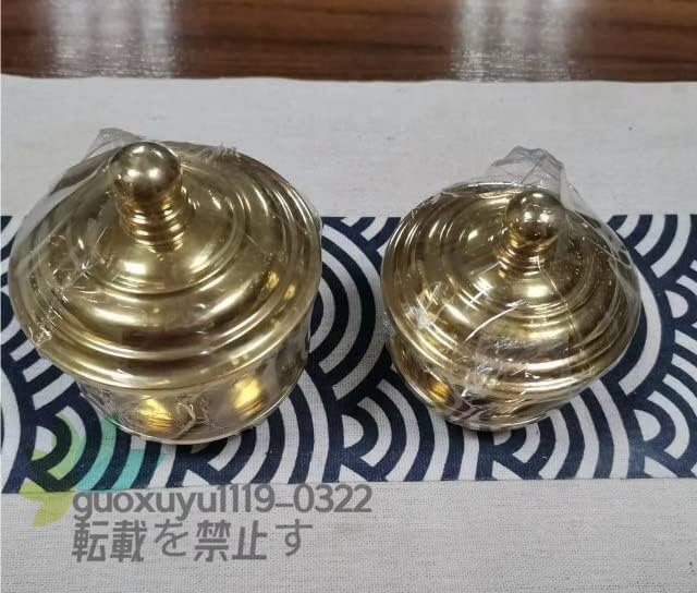 「81SHOP」密教法具 寺院用仏具 洒水器 塗香器二器セット 真鍮製 直径7.8cmと直径7cmの2種類拍卖