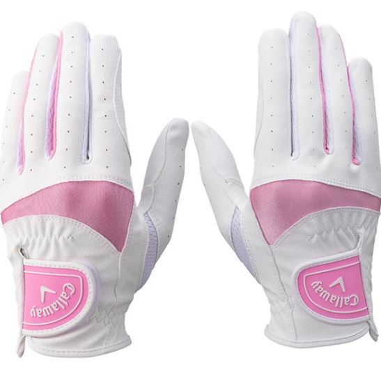 《2025年春夏》【レディース】キャロウェイ グローブ 【両手用】ソレイル デュアル 25(白×ピンク)18cm拍卖