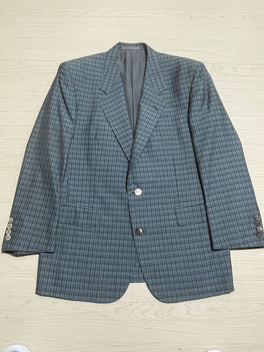 美品 使用感少ない Christian Dior MONSIEUR クリスチャンディオールムッシュ テーラードジャケット チェック柄 サイズLL シルク58%拍卖