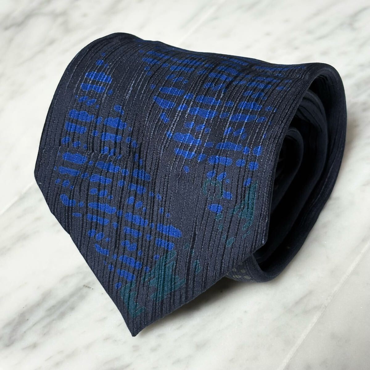 999円~ ミラショーン ネクタイ ネイビー マルチカラー 総柄 (B12)拍卖