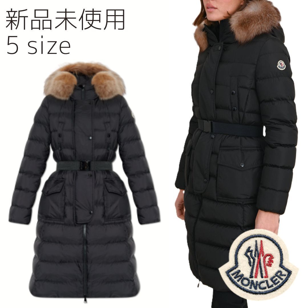 【新品未使用タグ付き】MONCLER Khloe foxfur クロエ ダウンジャケット TG5 Black Lサイズ相当拍卖