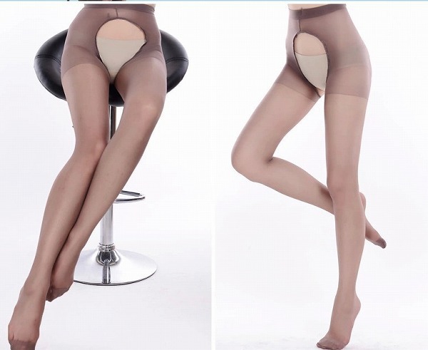 「a1f-a2」 パンスト オープンクロッチ ( ブラウン ) 穴あき パンティストッキング拍卖