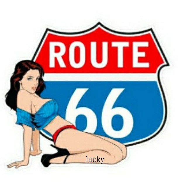 ヴィンテージ レトロ 転写 ステッカー 車 カッティングステッカー シール シート デカール ROUTE66 ピンナップ ガール バイク 装飾 luk218拍卖